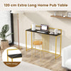 Modern 122cm Console Table Faux Marble Top Entryway Table Narrow Sofa Side Table