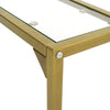 2-Tier Console Table Glass Hall Desk Side End Table W/ Bottom Shelf Gold Frame