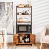 4-Tier Kitchen Baker’s Rack Industrial Storage Shelf Microwave Stand W/ 2 doors