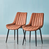 2x Dining Chairs Velvet Faux Leather Seat Dining Room Restaurant Chair Modern