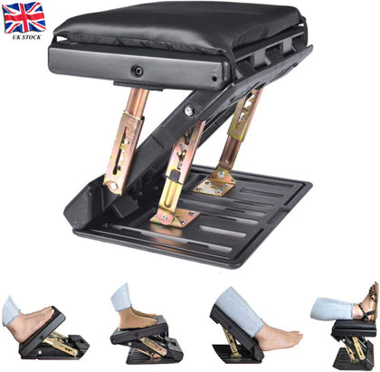 Footrest with Soft Pad Foot Rest for Car Home Train 4-Level Height Adjustment UK