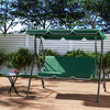 Patio Metal Swing Chairs Outdoor Hammock 3 Seater Canopy Garden Bench Sunshade