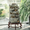 Electric Garden Patio Waterfall Water Feature LED Cascading Rock Fountain Statue