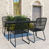 5 Piece Outdoor Dining Set Poly Rattan and Glass K0L7