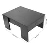 Modern Black Coffee Table Lift Up Top Drawer Desk with Storage Shelf Living Room