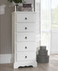 Tallboy Narrow Chest of Drawers Romance Antique White 5 Drawer Tall ASSEMBLED