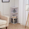 3/4 Tier Wooden Corner Shelf Plants Stand Storage Display Bookcase Organizer UK