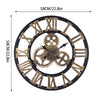 Metal&Wood Garden Wall Clock Roman Large Indoor Outdoor Numerals Giant Open Face