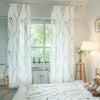 2PCS Leaves Pattern Voile Panel Net Curtain Window Curtains Home Decors 2color