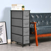 Dark Grey Fabric Cabinet Storage Unit Chest of Drawers Organiser Bedside Table