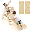 2-in-1 Triangle Climbing Set Wooden Toddler Climbing Triangle Ladder with Ramp