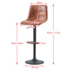 Set of 2 Barstools Gas lift Swivel Faux Leather Grey/Brown Bar Chairs New