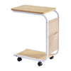 C Shaped Side Table with Wheels for Living Room Mobile Sofa Side End Tables