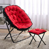 Folding Camping Moon Chair Portable Indoor Outdoor Cushioned Chair + Footstool