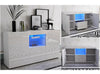 High Gloss White TV Unit Cabinet Cupboard Sideboard Drawer Door LED Light