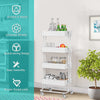 4 Tier Storage Trolley Cart Rolling Utility Organiser Shelf Mesh Basket & Wheels