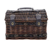 Rustic Wicker Woven Food Hamper 2/4 Person Cutlery Picnic Basket Set with Handle