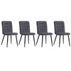 4pcs Velvet Dining Chairs Kitchen Dinning Room Padded High Back Seat Metal Legs