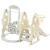 Toddler Slide and Swing Set 4 in 1, Kids Playground Climber Swing Playset Beige
