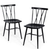 Set of 2 Kitchen Breakfast Dining Chairs Steel Counter Height Stools W/ Backrest