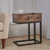Retro Sofa Side End Table 1 Drawer Storage Cabinet Bedside Nightstand Lamp Table
