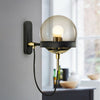 Glass Ball Wall Light Spherical LED Wall Lamp Vintage Industrial Loft Bar Sconce