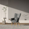 Fabric Single Sofa Armchair Lazy Balcony Living Room High Back Lounge Chair Grey