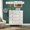 Large Chest of Drawers White 4 Drawers Bedroom Hallway with Wide Storage Space