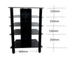 Stand Rack 5 Shelf Cabinet Black Glass Black Legs Extra deep 500mm