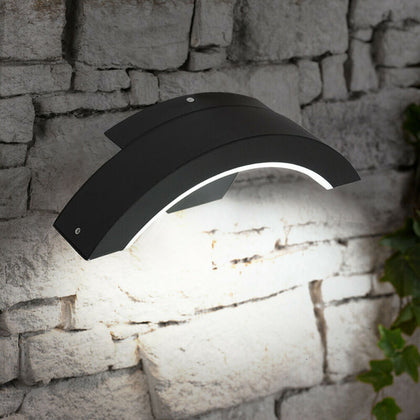 Curve Halo Modern IP54 LED Outdoor Security Wall Mounted Light White /Warm white