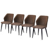 2/4/6pcs Dining Chairs Set Faux Leather Seat Back Metal Legs Kitchen Chair