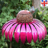 Creative Sensation Pink Coneflower Bird Feeder Outdoor Garden Yard Decorations