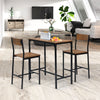 3PCS Small Table and 2 Chairs Bar Kitchen Dining Breakfast Furniture Set W/Shelf