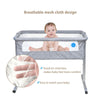 Side Sleeping Bedside Crib Baby Crib Cot bed with Washable Mattress & Wheels