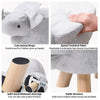 Kid's Fabric Animal Footstool Padded Cushion Rest Bedroom Pouffe Dinosaur Stool