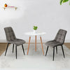 2x Grey Velvet Dining Chairs Metal Leg Padded Seat Dining room Office Chair