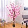 5FT Pink Flower Artificial Cherry Peach Blossom Tree Indoor Outdoor Potted Plant