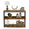 3Tier Industrial Console Side Table with Iron Tube Frame for Hallway Living Room