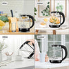 1.8L Glass Electric Kettle w/ Boil-Dry Protection Blue LED Indicator Light 1800W