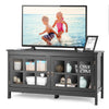 TV console table for TVs up to 50'' Modern TV Stand Glass Door Storage Cabinet