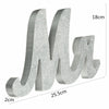 Wooden Standing Silver Mr and Mrs Letters SignTable Wedding Decorations UK