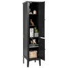 5-Tier Bathroom High Cabinet Freestanding Storage Cabinet Organizer 2 Shelves