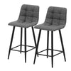 Set of 2 Velvet Bar Stools Breakfast Bar Stool Kitchen Squared Padded Seat New