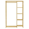 Bamboo Garment Rack Large Clothes Rail Rack with Shelves Wardrobe for Guest Room