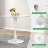 Modern Tulip Dining Table 80cm Round Kitchen Table w/Metal Pedestal for 4 People