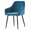 Set of 2/4 Dining Chairs Velvet Padded Seat Metal Legs High Back Chairs Kitchen