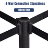 Set of 2 Belt Stanchion Crowd Control Barrier Stand with 190cm Retractable Belt