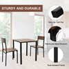 3 Pcs Compact Dining Table 2 Chairs Set Wooden Metal Legs Kitchen Breakfast Bar