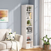 180cm Tall Narrow Bookcase Modern Bookshelf White Wood Slim Storage Shelf Cubes