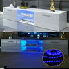 Modern TV Unit Cabinet Stand Matt Body & High Gloss Doors LED Light Livingroom